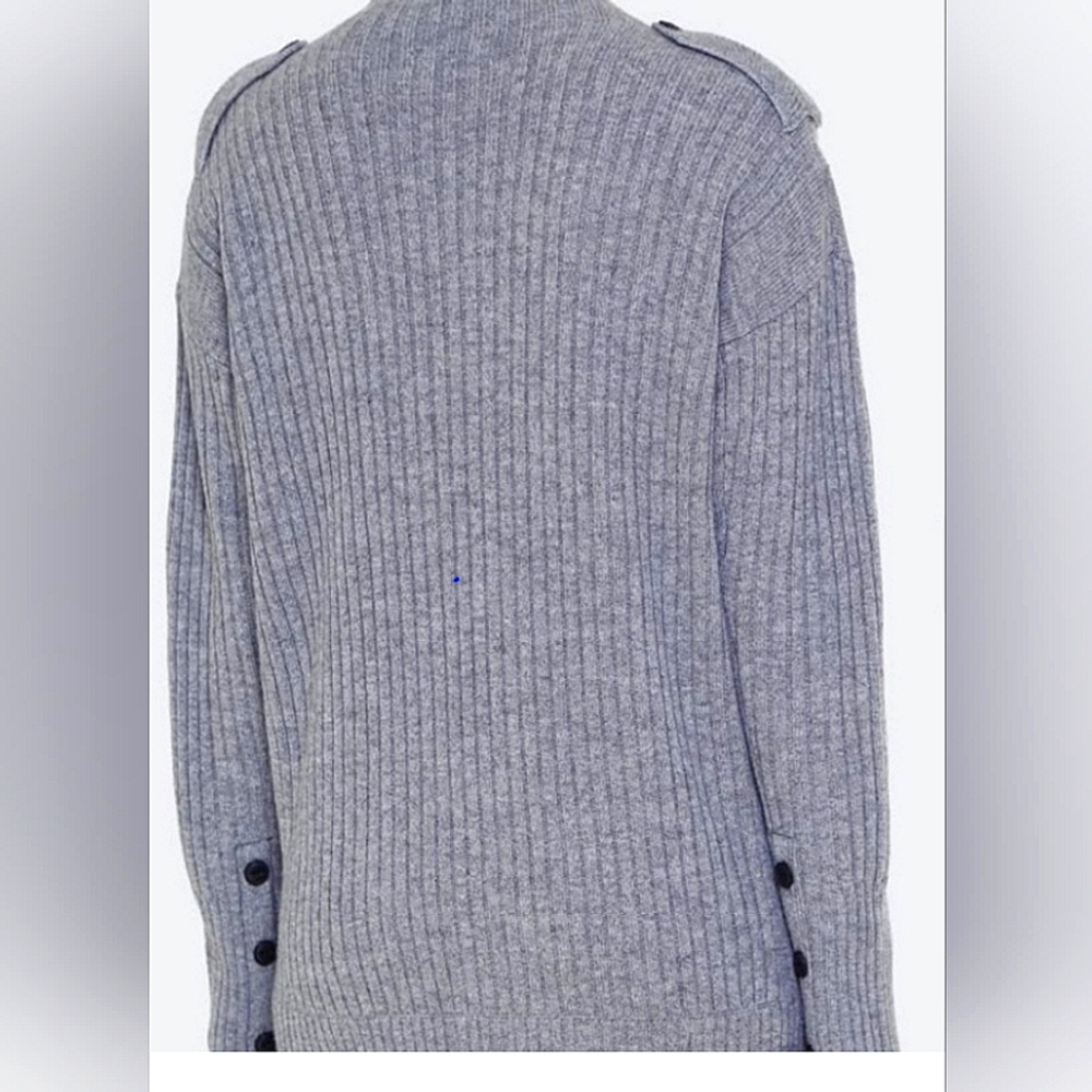 Rag & Bone women's gray Wool Dale Merino long-sleeved Sweater size medium - Picture 3 of 16